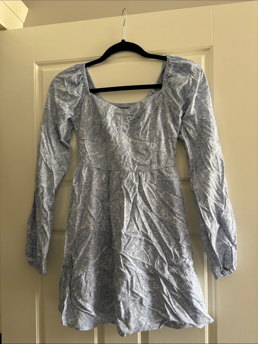 Long-Sleeve Cinch Bust Mini Dress